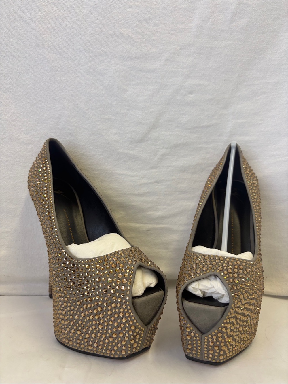 Giuseppe Zanotti SS2013 Archival Liza 90 Crystal Suede Platform Pumps - Picture 7 of 15